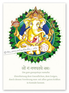 Poster: Ganesha (weiß)