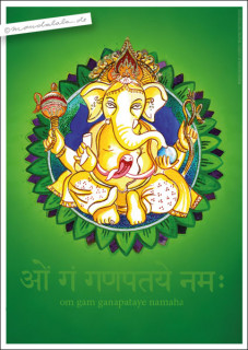 Poster: Ganesha (grün)