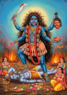 Götter-Postkarte Kali