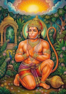 Götter-Postkarte Hanuman