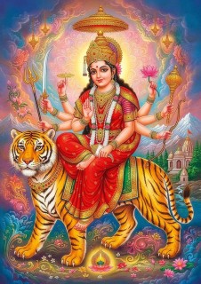 Götter-Postkarte Durga