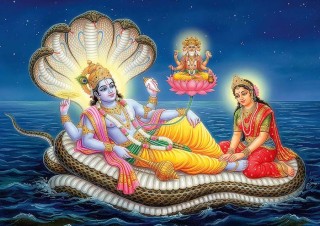 Götter-Postkarte Vishnu