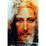 Jesus Abbild, rekonstruiert nach dem Turiner Grabtuch; Länge 127 mm Breite 189 mm