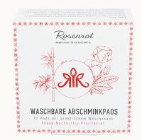 Rosenrot,Waschbare Abschminkpads, 12 Pads mit praktischem Wäschesack.