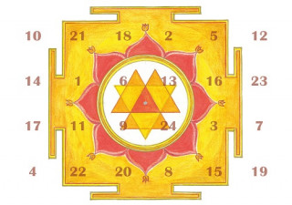 Postkarte Yoga Vidya Adventskalender mit Durga-Yantra