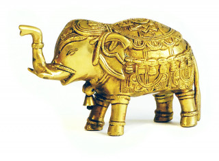 Elefant aus Messing 11 cm hoch - Unikat