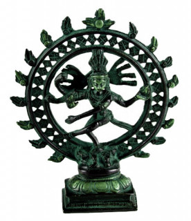 Shiva Nataraj Murti ~ 16 cm, Messing Patina Look