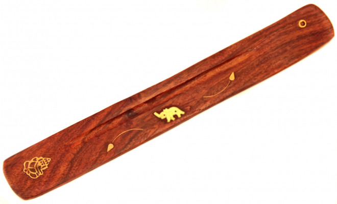 Räucherstäbchenhalter aus Holz, 25 cm lang