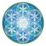 Aufkleber "Blaue Blume des Lebens" (vegan)