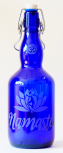 Freiglas, Bügelglasflasche blau, Namaste,0,75l