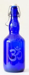 Freiglas, Bügelglasflasche blau,Om, 0,75l