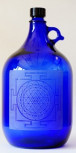 Freiglas, Henkelflasche blau - Shri Yantra, 5l