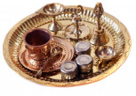 Puja-Set - 11 teilig aus Messing und Kupfer