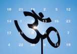 Postkarte Yoga Vidya Adventskalender mit OM-Symbol